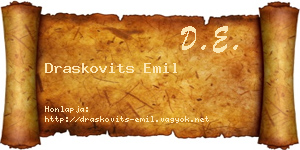 Draskovits Emil névjegykártya