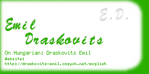 emil draskovits business card